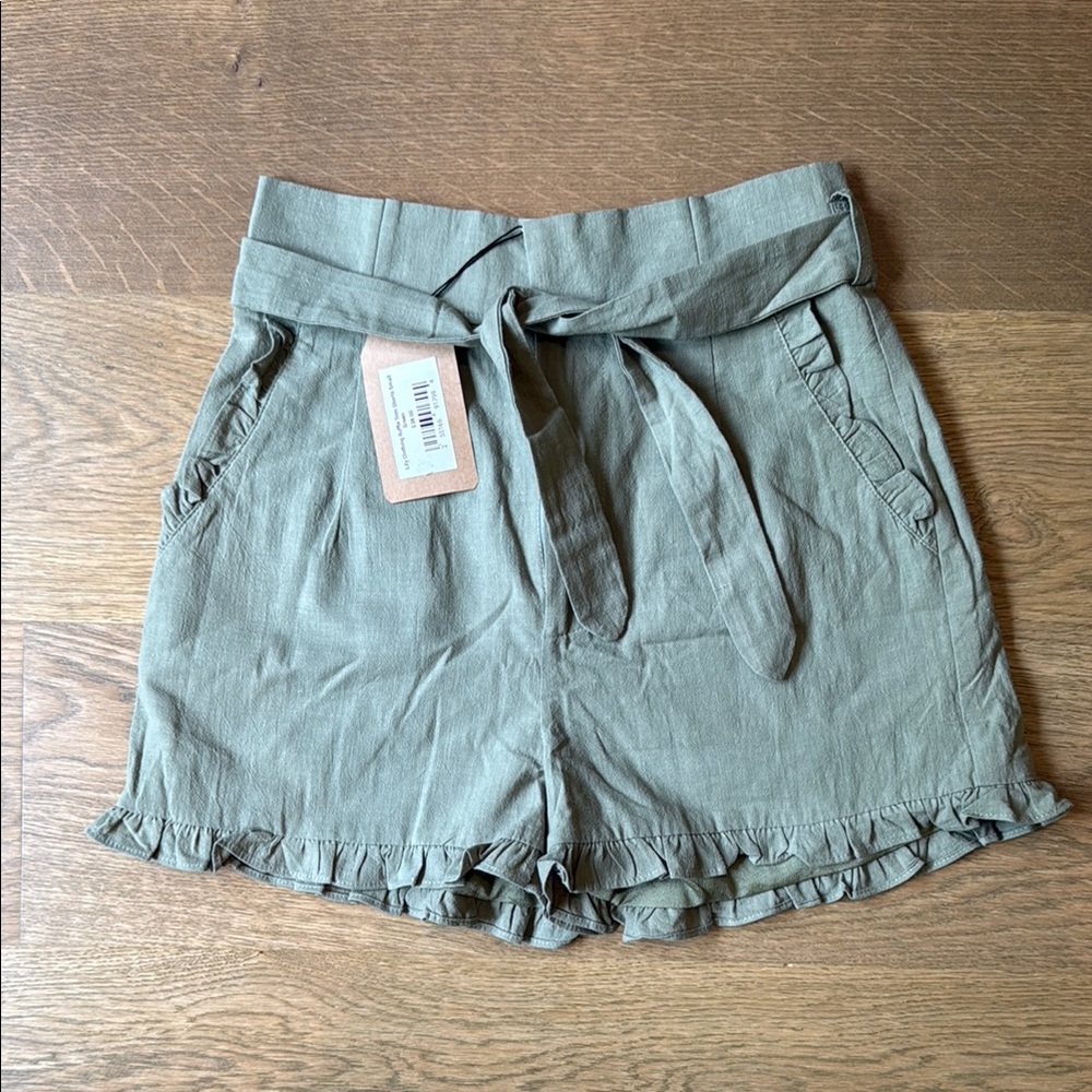 Women's Olive Green Shorts with Belt
